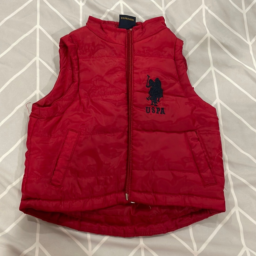 USPA Red Puffer Vest 6-9 months